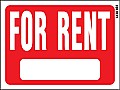 Plastic FOR RENT Signs - 12" x 9"
