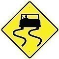 Alum. SLIPPERY WHEN WET Sign  (Symbol)  |   Various Sizes x 0.080 Thick  -   W8-5