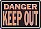 Alum DANGER - KEEP OUT Sign - 14" x 9" x 0.020 HY-GLO