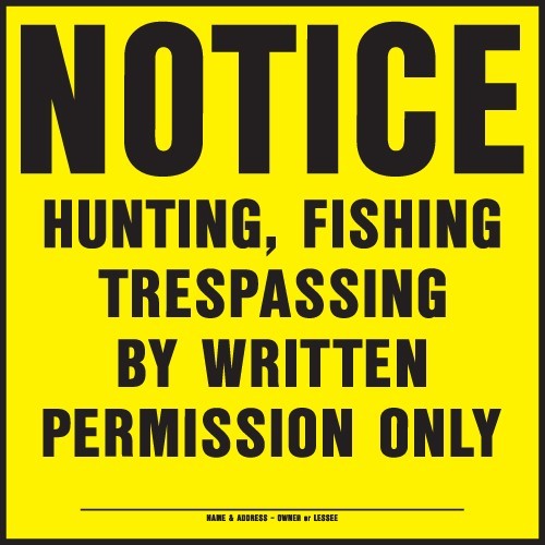 Durable 100 Signs per Roll 11? x 11? Yellow and Black Weather Resistant Heavy Duty Posted Private Property No Trespassing Tyvek Sign 