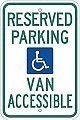 Alum Handicap Parking Signs  R7-8  - 12" x 18" x 0.080 - COMBO WITH VAN