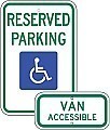 Alum Handicap Parking Sign  PAIR (1 of EACH) - PACKAGE PRICE!