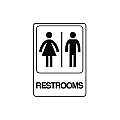Plastic RESTROOMS Signs - 5" x 7" Deco Style