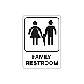 Plastic FAMILY RESTROOM Signs - 5" x 7" Deco Style
