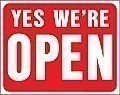 19" x 15" Red/ White Plastic Sign: Yes, We're Open / Sorry We're Closed (2-Sided Sign)