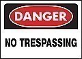 Signs Danger | 14" x 10" Heavy-Duty Polyethylene OSHA Sign:  DANGER - NO TRESPASSING