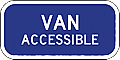 Sign Van | R7-8P-B - 12" x 6" x 0.080 Aluminum Sign: VAN ACCESSIBLE (Blue/ White)