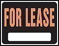 JUMBO Plastic FOR LEASE Signs - 19" x 15" HY-GLO