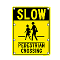 Lighted SLOW PEDESTRIAN CROSSING Signs - Various Sizes