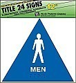 Plastic Braille/ Tactile MEN'S ROOM Sign - 12" x 12" -TITLE 24