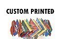 4" x 5" CUSTOM PRINTED COLORED Flags on 21" Wire Staff