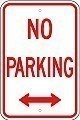 Alum. NO PARKING Sign (with or without Arrows) - 12" x 18" x 0.080