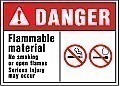 HD Poly DANGER - FLAMMABLE MATERIAL Signs - 14" x 10"