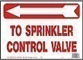HD Poly SPRINKLER VALVE Signs (LEFT OR RIGHT) - 14" x 10"