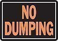 Alum NO DUMPING Sign - 14" x 9" x 0.020 HY-GLO
