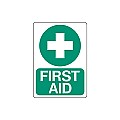 Plastic FIRST AID Signs - 5" x 7" Deco Style