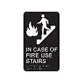Plastic IN CASE OF FIRE Signs - 6" x 10" Braille / Tactile