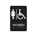 Plastic ACCESSIBLE WOMEN'S ROOM Signs - 6" x 9" Braille / Tactile