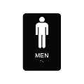 Plastic MEN Signs - 6" x 9" Braille / Tactile