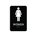 Plastic WOMEN Signs - 6" x 9" Braille / Tactile