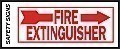 Self-Adhesive Vinyl FIRE EXTINGUISHER Sign (Left or Right) - 10" x 4"