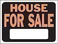Plastic HOUSE FOR SALE Signs - 12" x 9" Hy-GLO