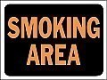 Plastic SMOKING AREA Signs - 12" x 9" Hy-GLO