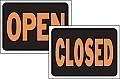 Plastic 2-Sided OPEN / CLOSED Signs - 12" x 9" Hy-GLO