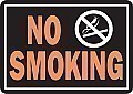 Alum NO SMOKING Sign - 14" x 9" x 0.020 HY-GLO
