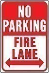 Alum. NO PARKING - FIRE LANE Signs - 12" x 18" x 0.040