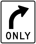 Alum TURN ONLY Signs  |  Various Sizes x 0.080 Thick - R3-5 (Left or Right)