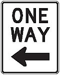 Alum ONE WAY Signs   |   Various Sizes x 0.080 Thick - R6-2 (Left or Right)