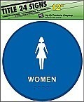 Plastic Braille/ Tactile WOMEN'S ROOM Sign - 12" x 12" -TITLE 24