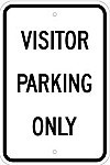Alum. VISITOR PARKING ONLY (with or without Arrows) Signs - 12" x 18" x 0.080