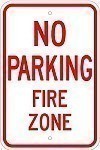Alum. NO PARKING - FIRE ZONE Signs - 12" x 18" x 0.080