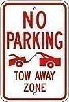 Alum. NO PARKING - TOW AWAY ZONE (with Graphic) Signs - 12" x 18" x 0.080