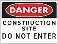 JUMBO HD Poly DANGER - CONSTRUCTION SITE Signs - 24" x 18"