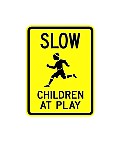 Alum. SLOW CHILDREN Sign (2 Options)  |  18" x 24" x 0.080 Thick - SS-006
