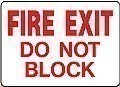 Alum. FIRE DOOR DO NOT BLOCK  Signs - 14" x 10"