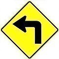 Alum. TURN AHEAD Sign  (LEFT or RIGHT) |   Various Sizes x 0.080 Thick  -   W1-1