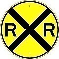 Alum. RAILROAD AHEAD Sign   |   Various Sizes x 0.080 Thick -  W10-1