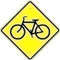 Alum. BICYCLE CROSSING AHEAD Sign    |   Various Sizes x 0.080 Thick  -   W11-1