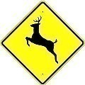 Alum. DEER CROSSING AHEAD Sign    |   Various Sizes x 0.080 Thick  -   W11-3