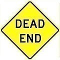Alum. DEAD END AHEAD Sign    |   Various Sizes x 0.080 Thick  -   W14-1