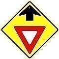 Alum. YIELD SIGN AHEAD Sign   |   Various Sizes x 0.080 Thick  -   W3-2