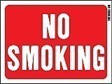 12" x 9" Red/ White Plastic Sign:  NO SMOKING