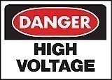 14" x 10" Heavy-Duty Polyethylene OSHA Sign: DANGER - HIGH VOLTAGE
