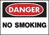 14" x 10" Heavy-Duty Polyethylene OSHA Sign:  DANGER - NO SMOKING