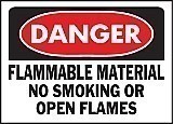14" x 10" Heavy-Duty Polyethylene OSHA Sign:  DANGER - FLAMMABLE MATERIAL...