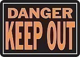 14" x 10" LG - Hy-Glo Aluminum Sign:  DANGER - KEEP OUT
